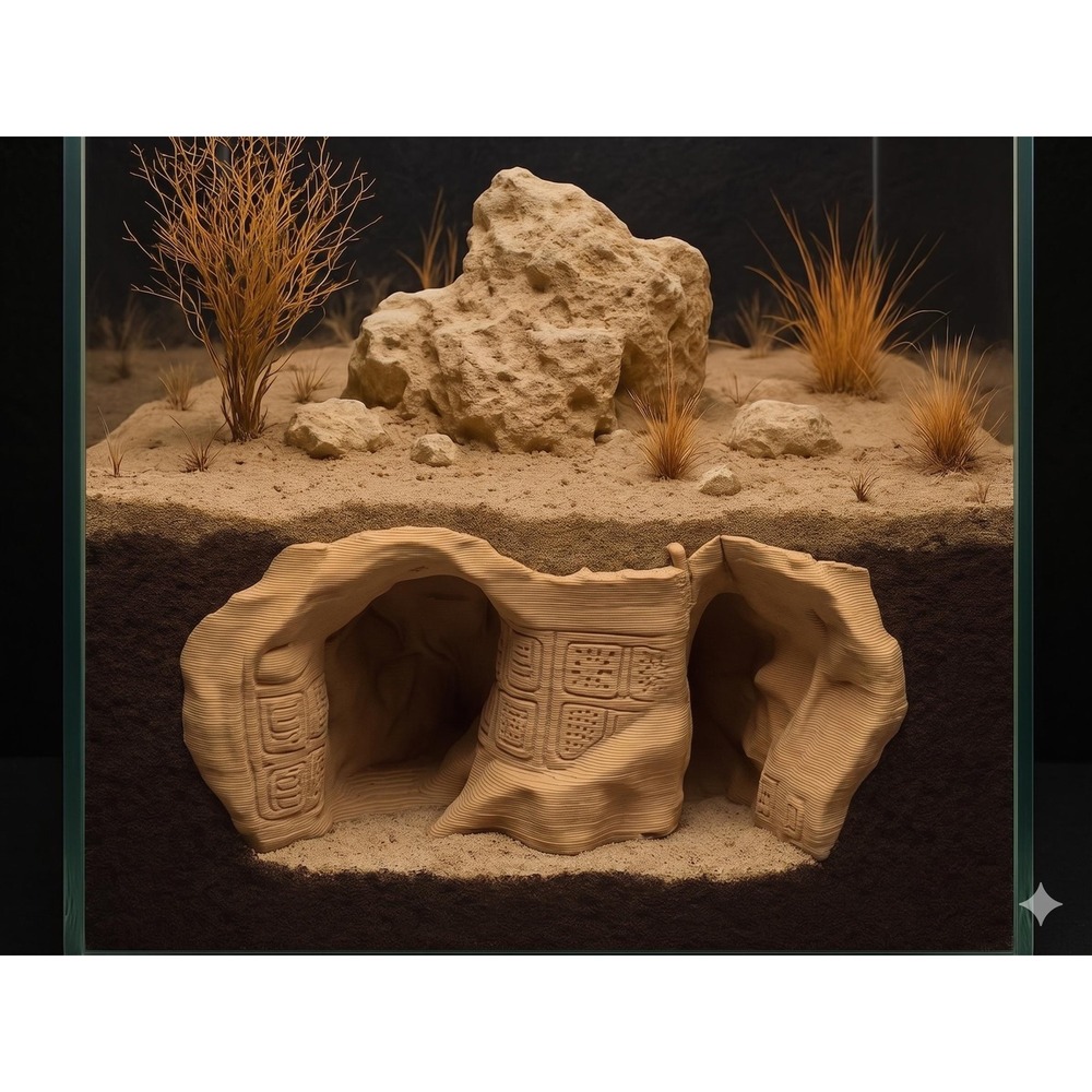 Ancient Ruin Cave Hide – Desert Archaeological Decor for Terrarium, Aquarium